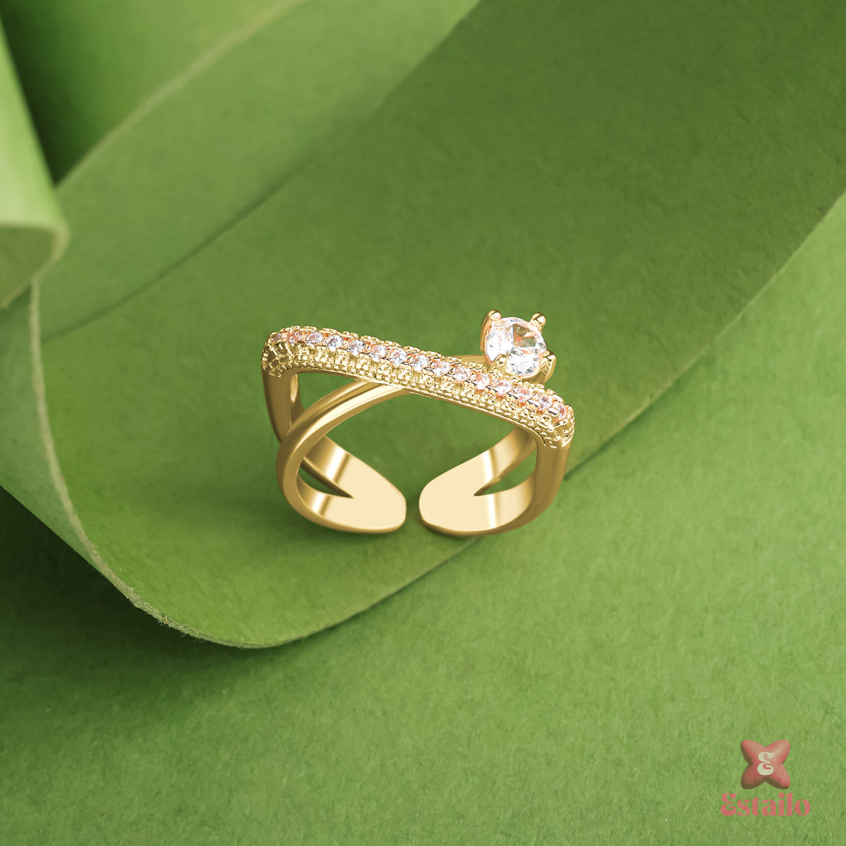 Golden Crossover Ring