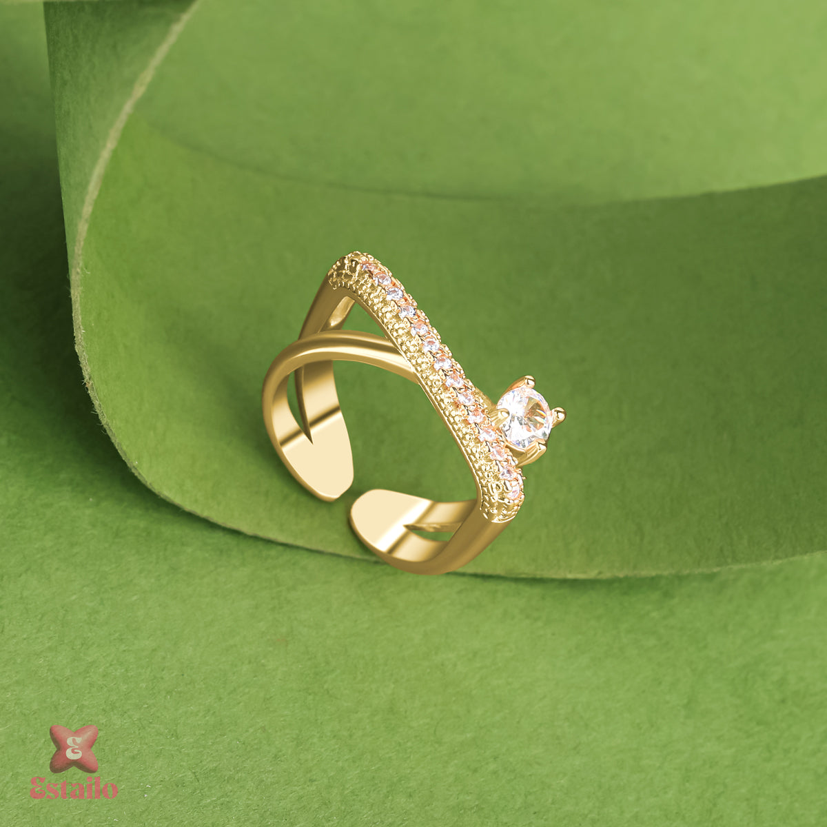 Golden Crossover Ring