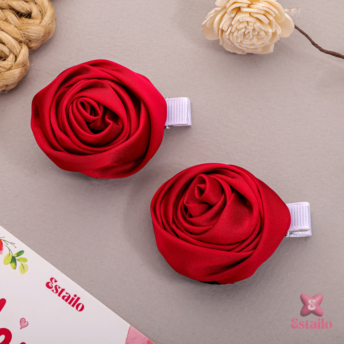 Rosebud Hair Clips