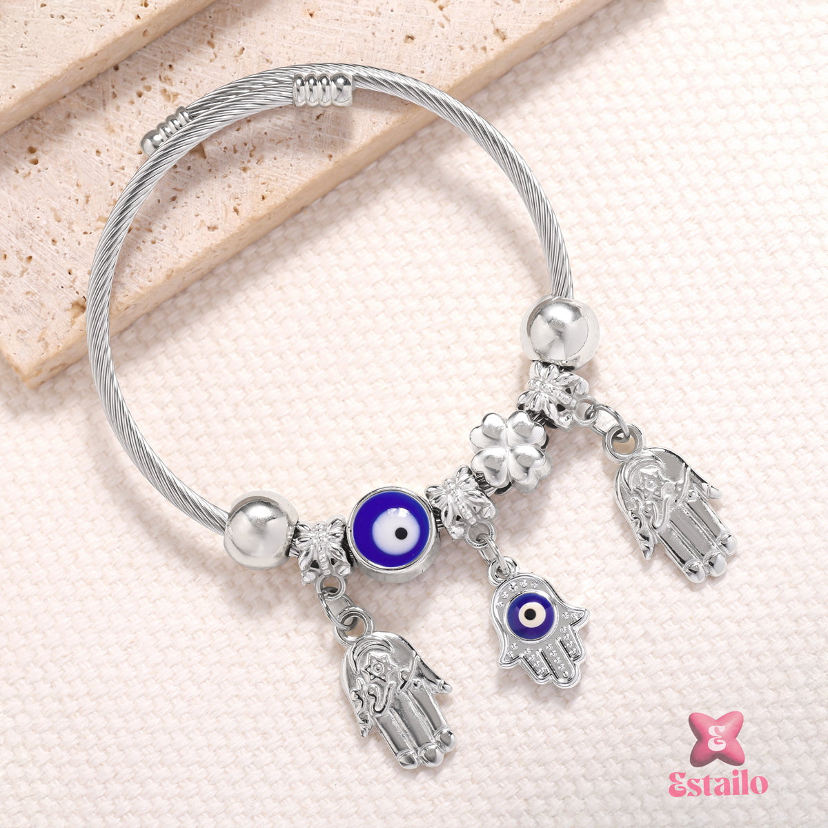Silver Hamsa Bracelet