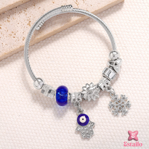 Hamsa & Snowflake Bracelet