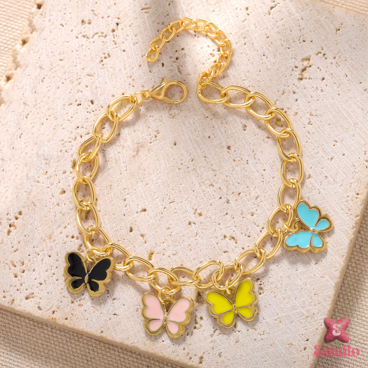 Vivid Butterfly Charm Bracelet