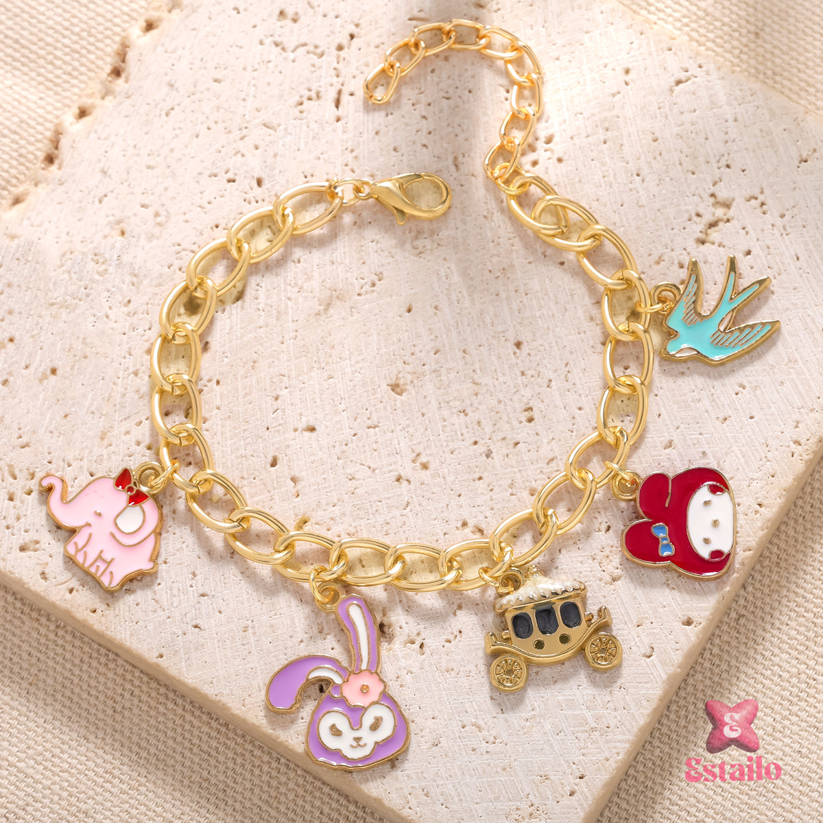 Golden Critter Charm Bracelet