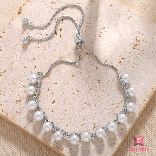 Moonlit Pearl Cuff Bracelet
