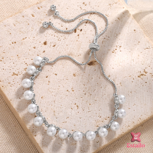 Moonlit Pearl Cuff Bracelet