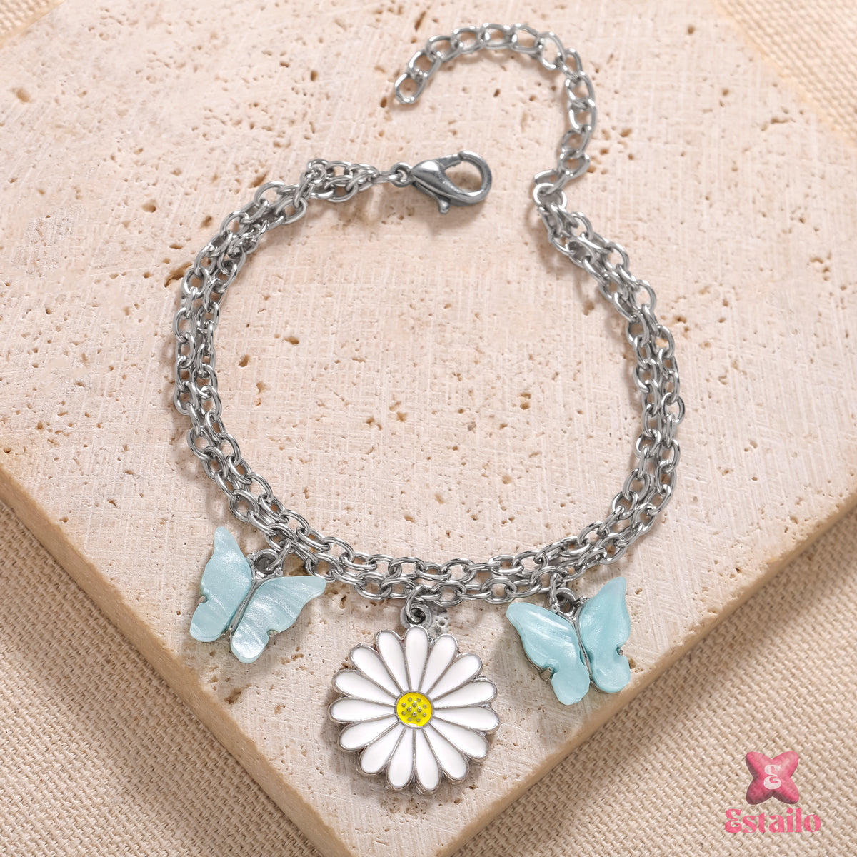 Blue Morpho & Daisy Bracelet