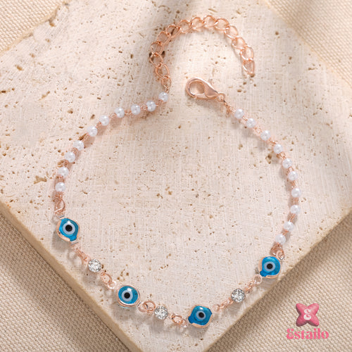 Celestial Evil Eye & Pearl Bracelet