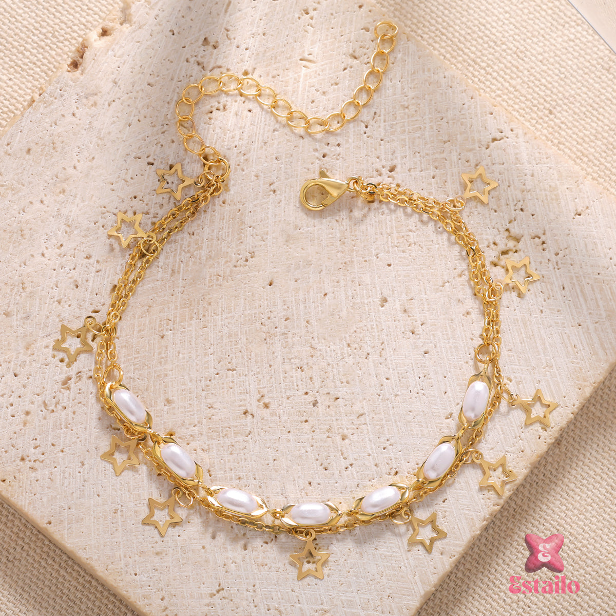 Pearl & Star Charm Bracelet