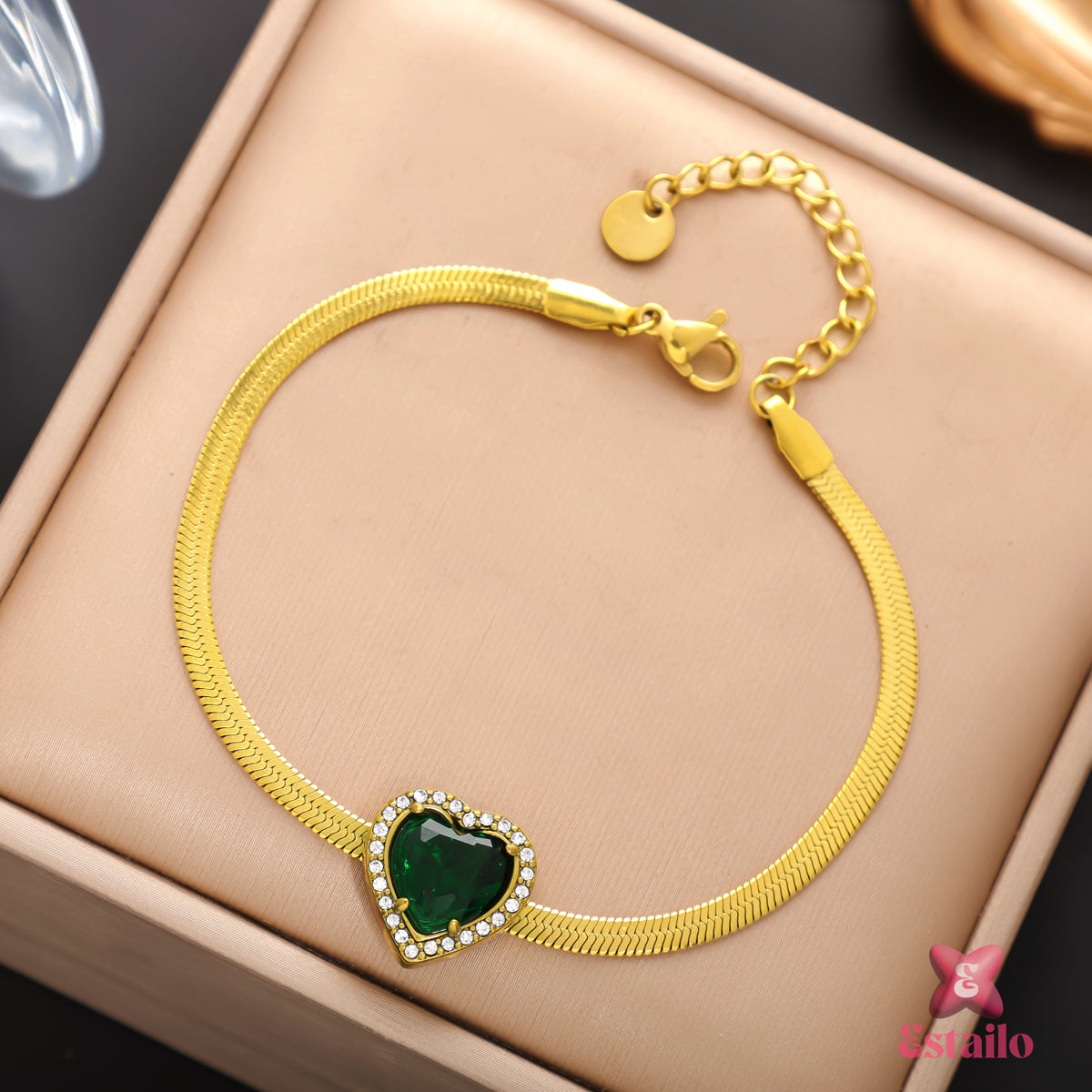 Emerald Heart Bracelet