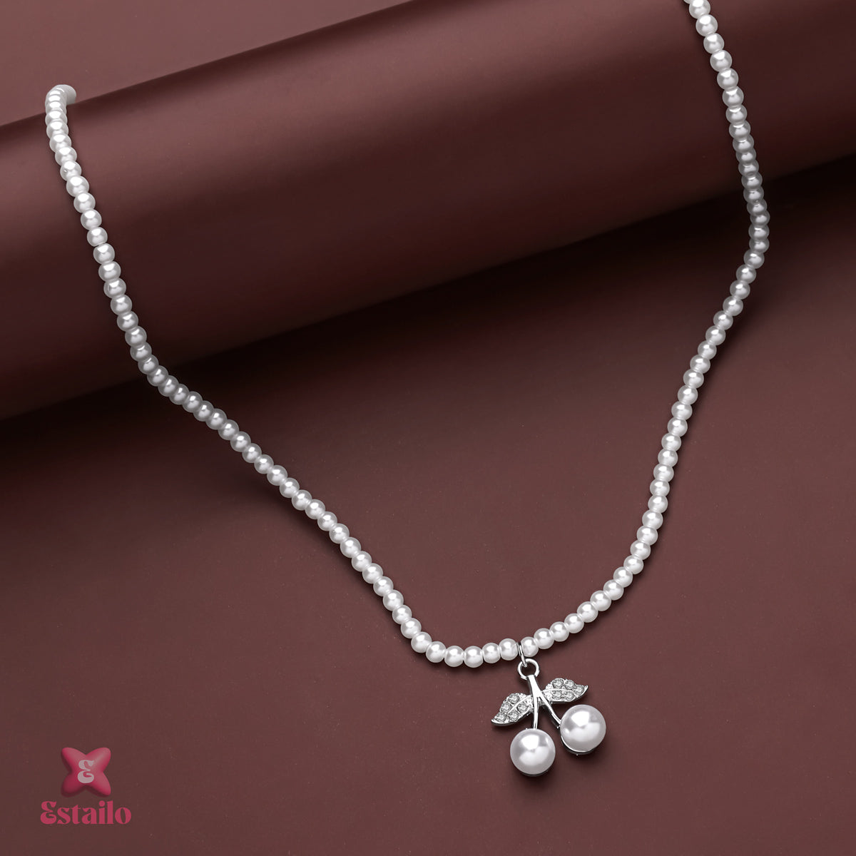 Cherry Charm Pearl Necklace