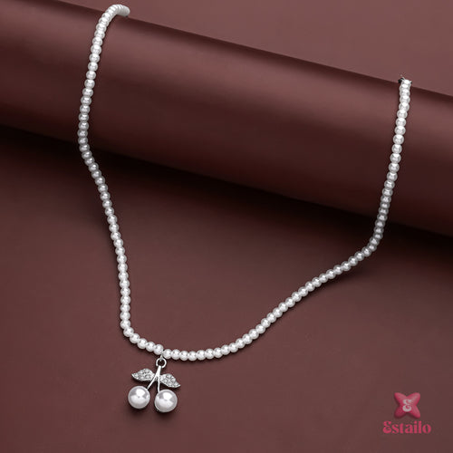 Cherry Charm Pearl Necklace