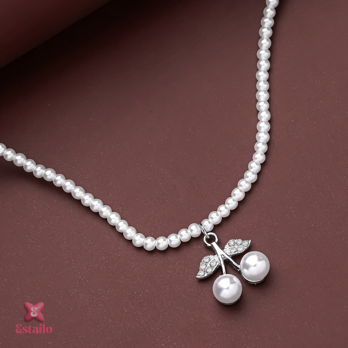 Cherry Charm Pearl Necklace
