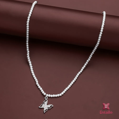 Butterfly Pearl Necklace