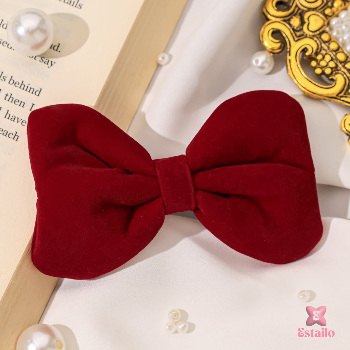 Ruby Bow Hair Clip