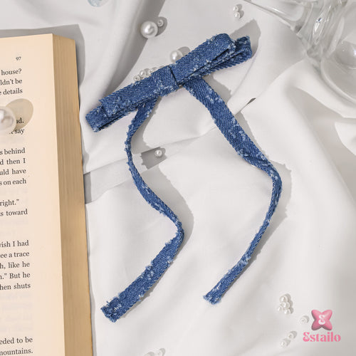 Denim Delight Bow Clip