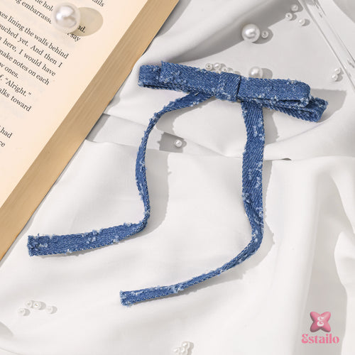Denim Delight Bow Clip