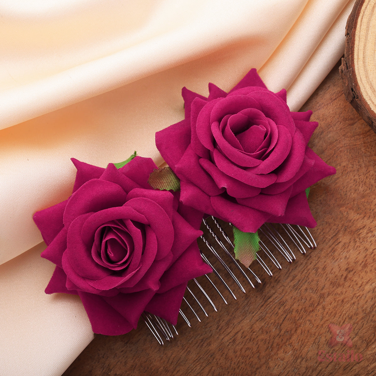 Pink Rose Hair Comb