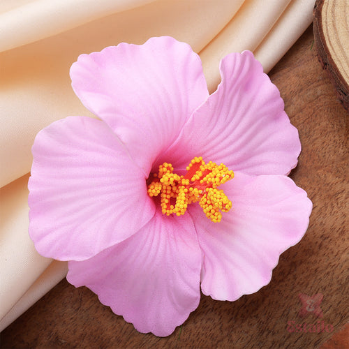 Pink Hibiscus Flower Clip
