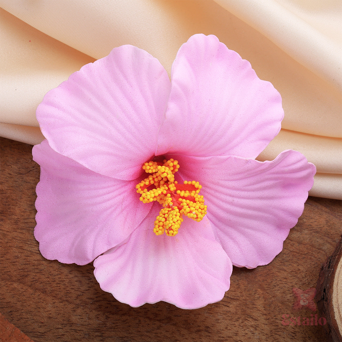 Pink Hibiscus Flower Clip