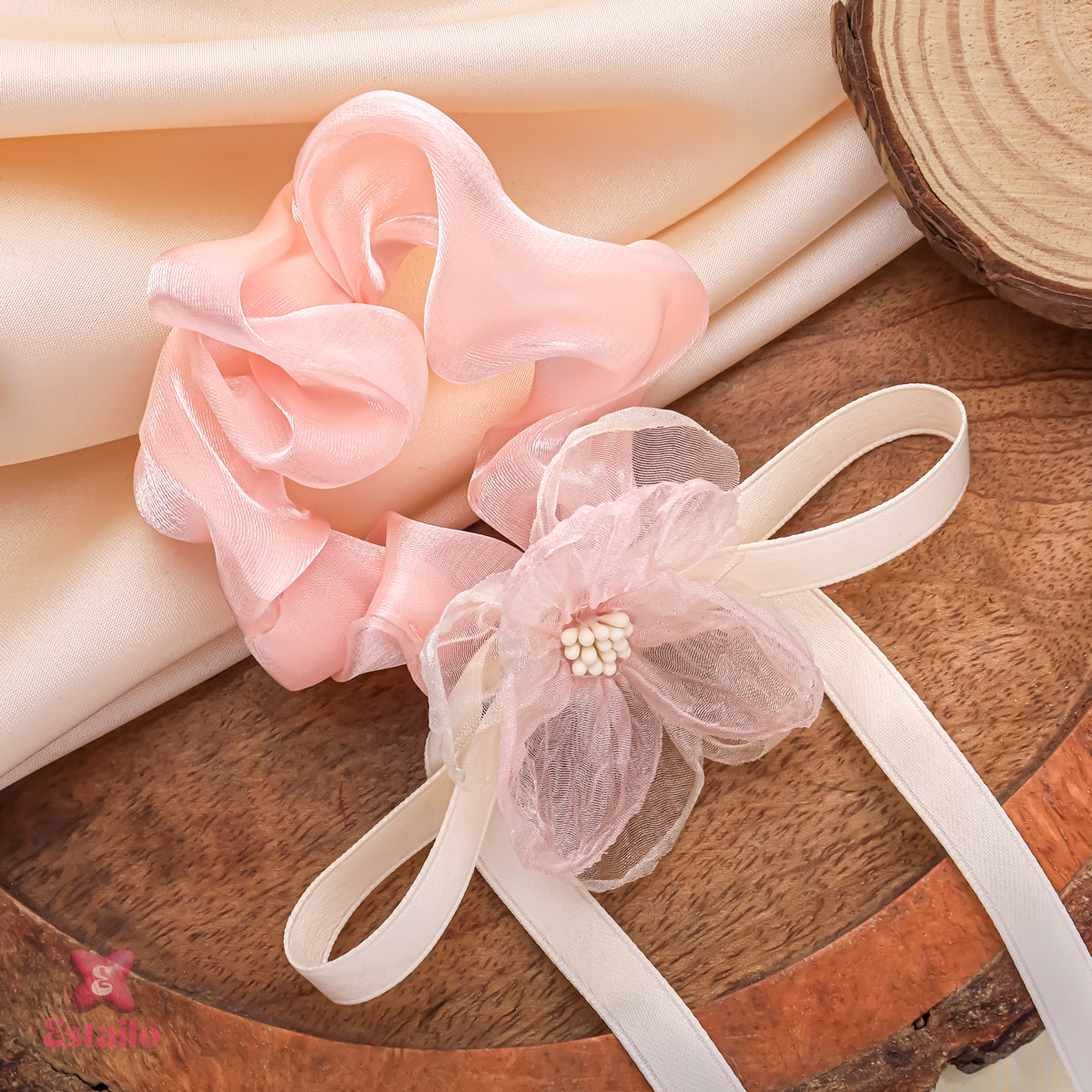 Sweet Pink Bow Hair Tie