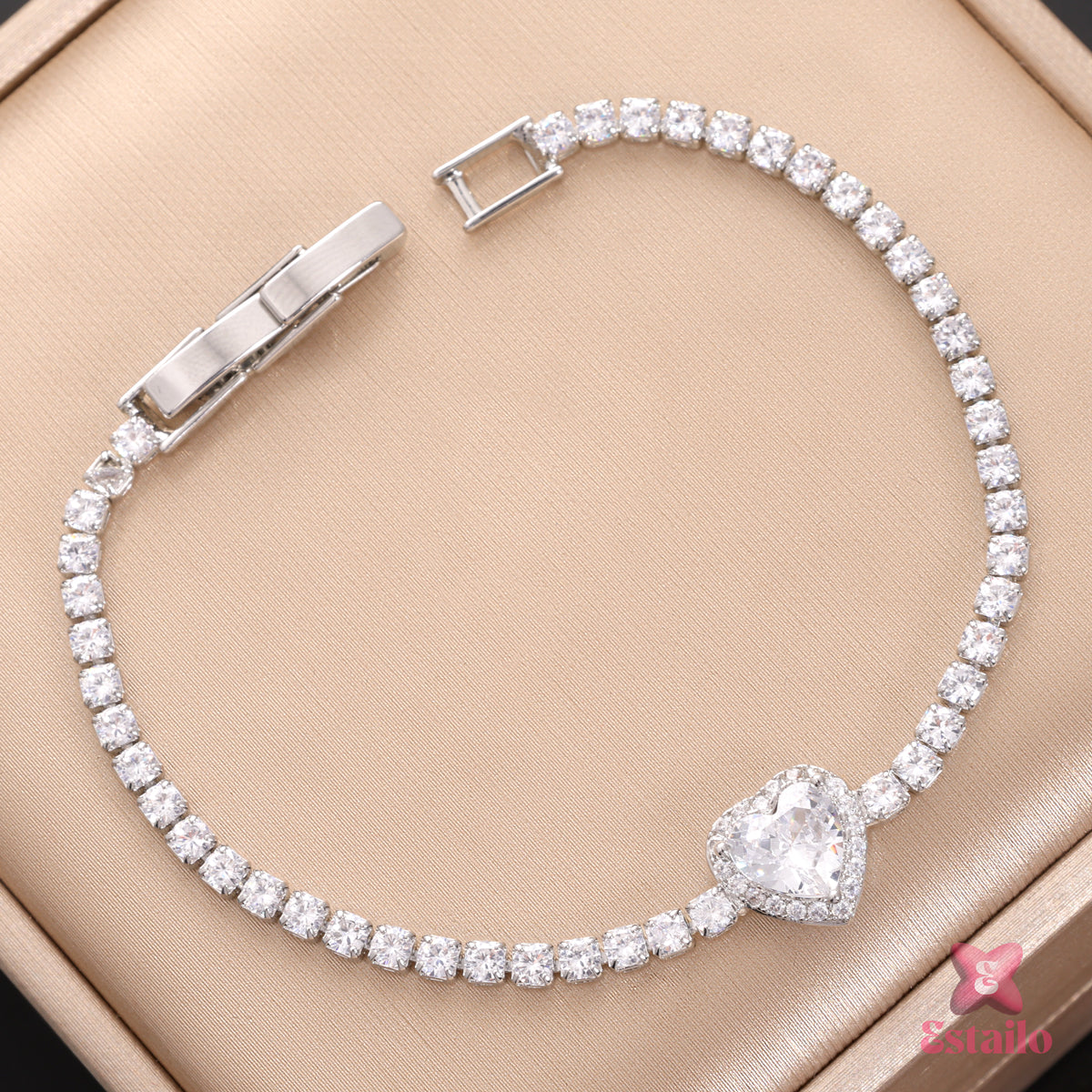 Silver Heart Charm Bracelet