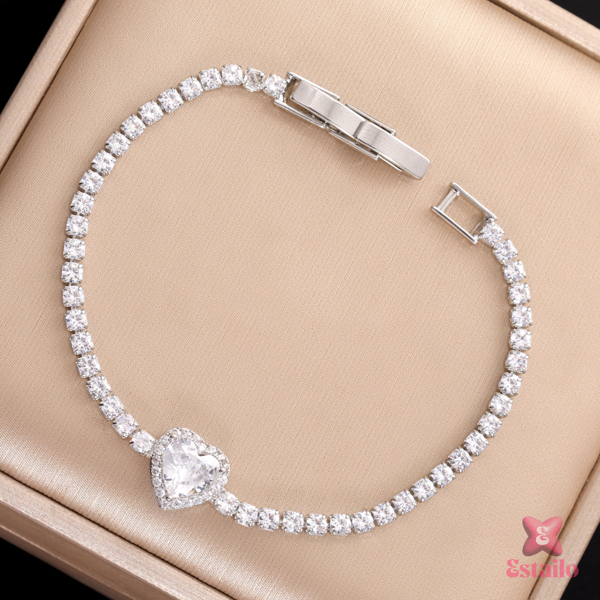 Silver Heart Charm Bracelet