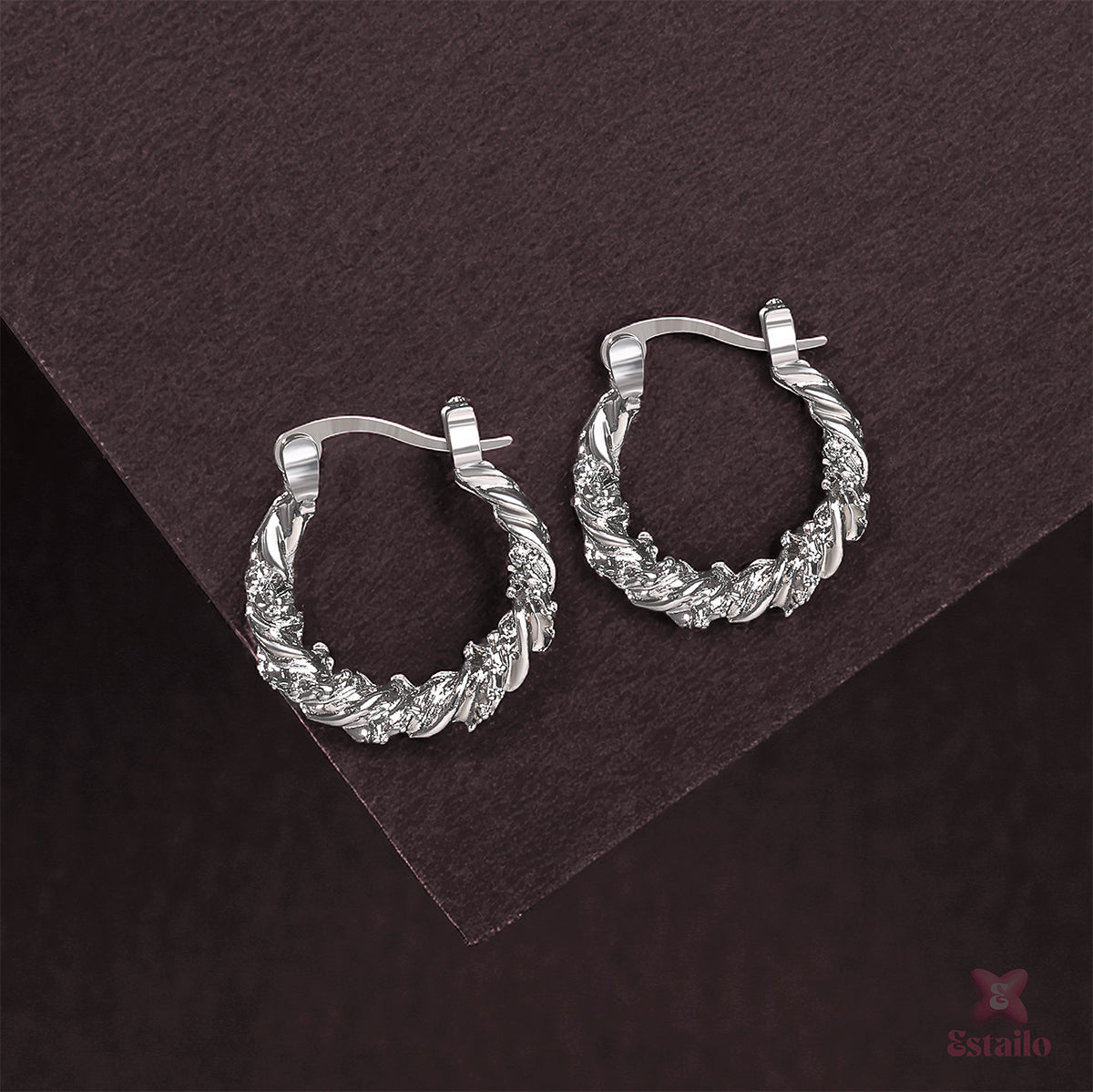 Metro Twist Hoops Earrings