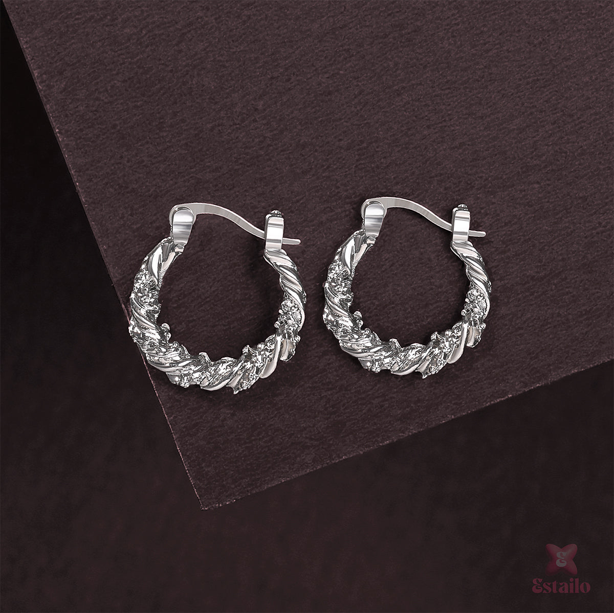 Metro Twist Hoops Earrings