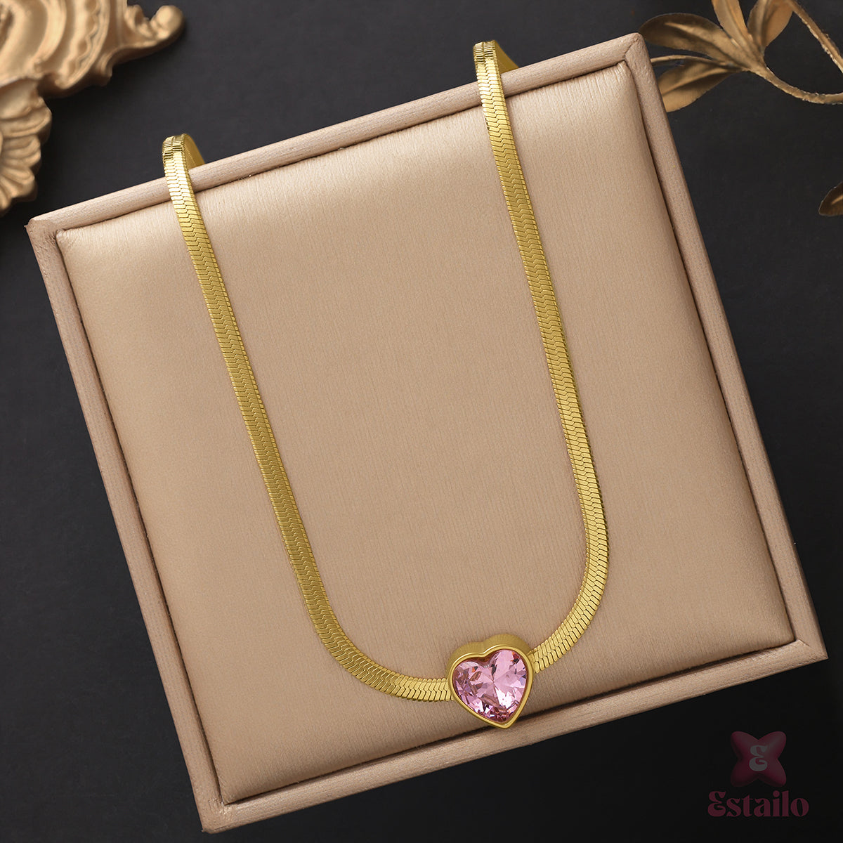 Pink Heart Lumina Necklace