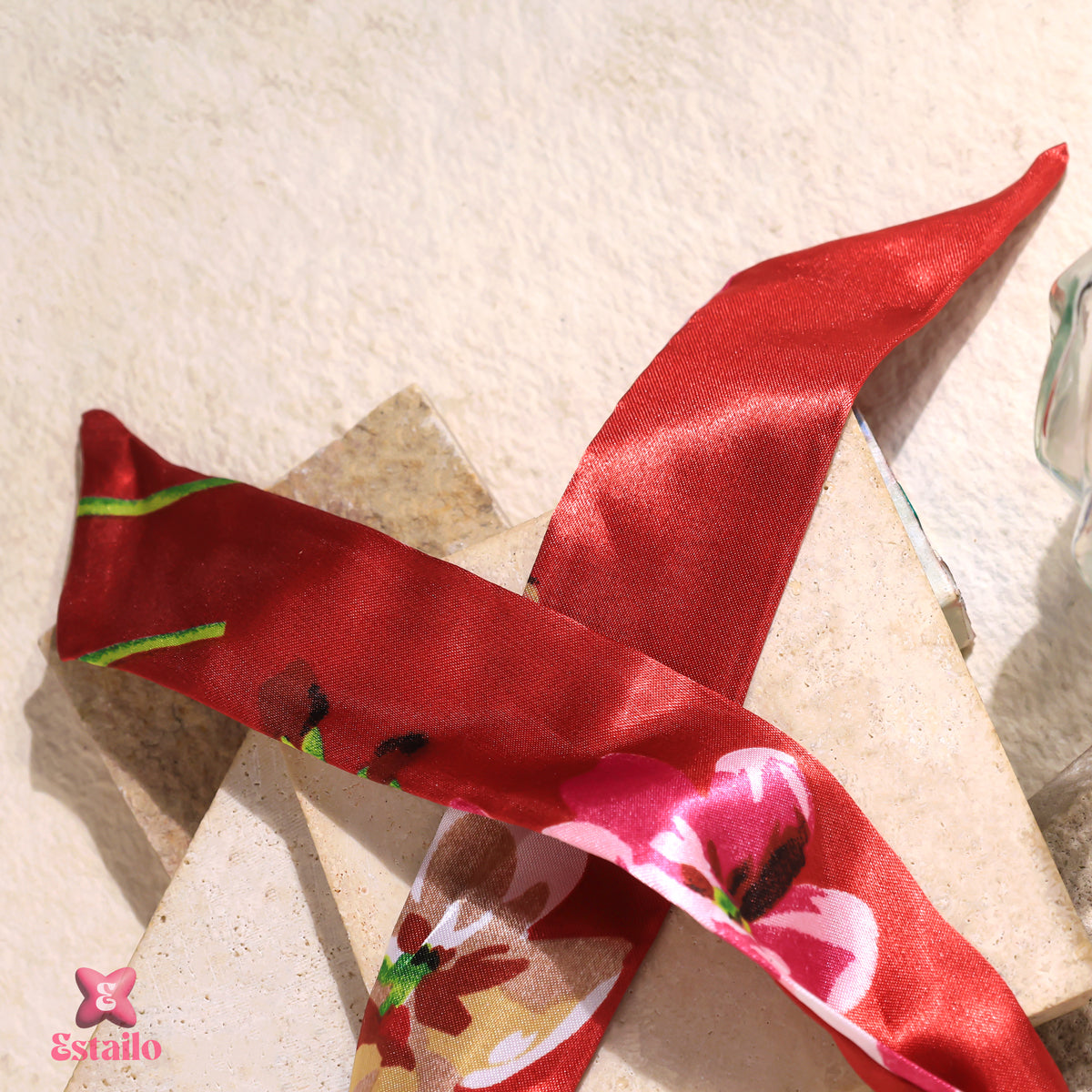 Scarlet Bloom Scarf Necklace