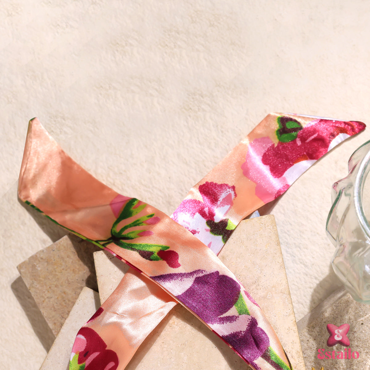 Peach Blossom Scarf Necklace