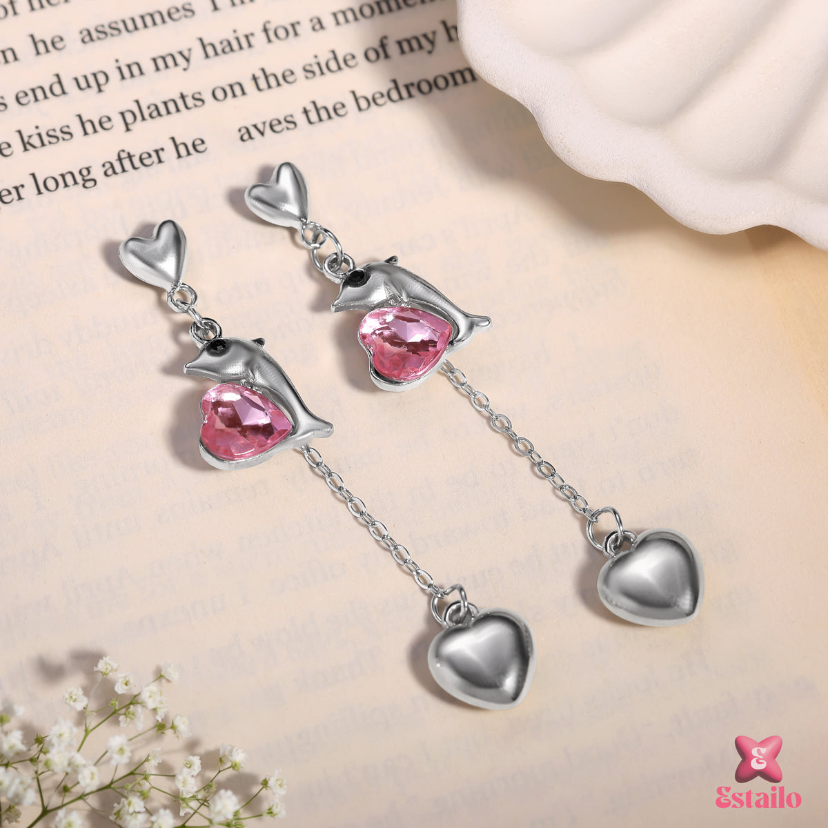 Ocean Love-Note Heart Earrings