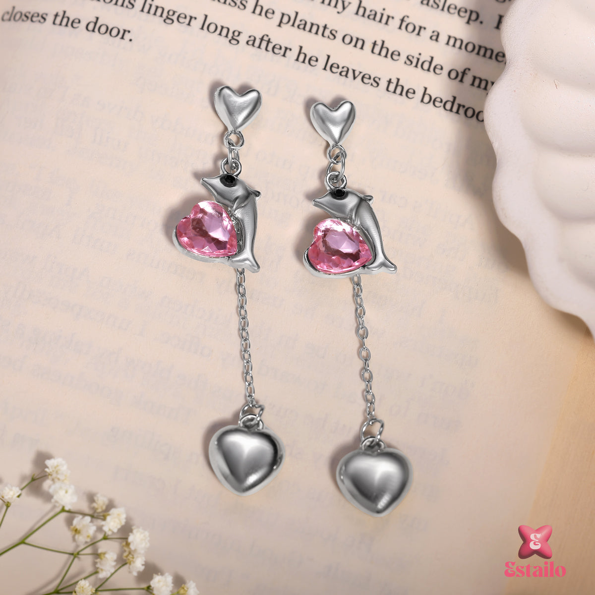 Ocean Love-Note Heart Earrings