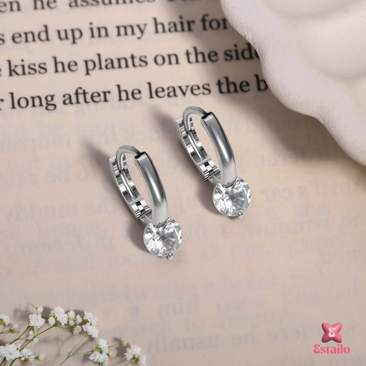 Celestial Stone Hoops Earring