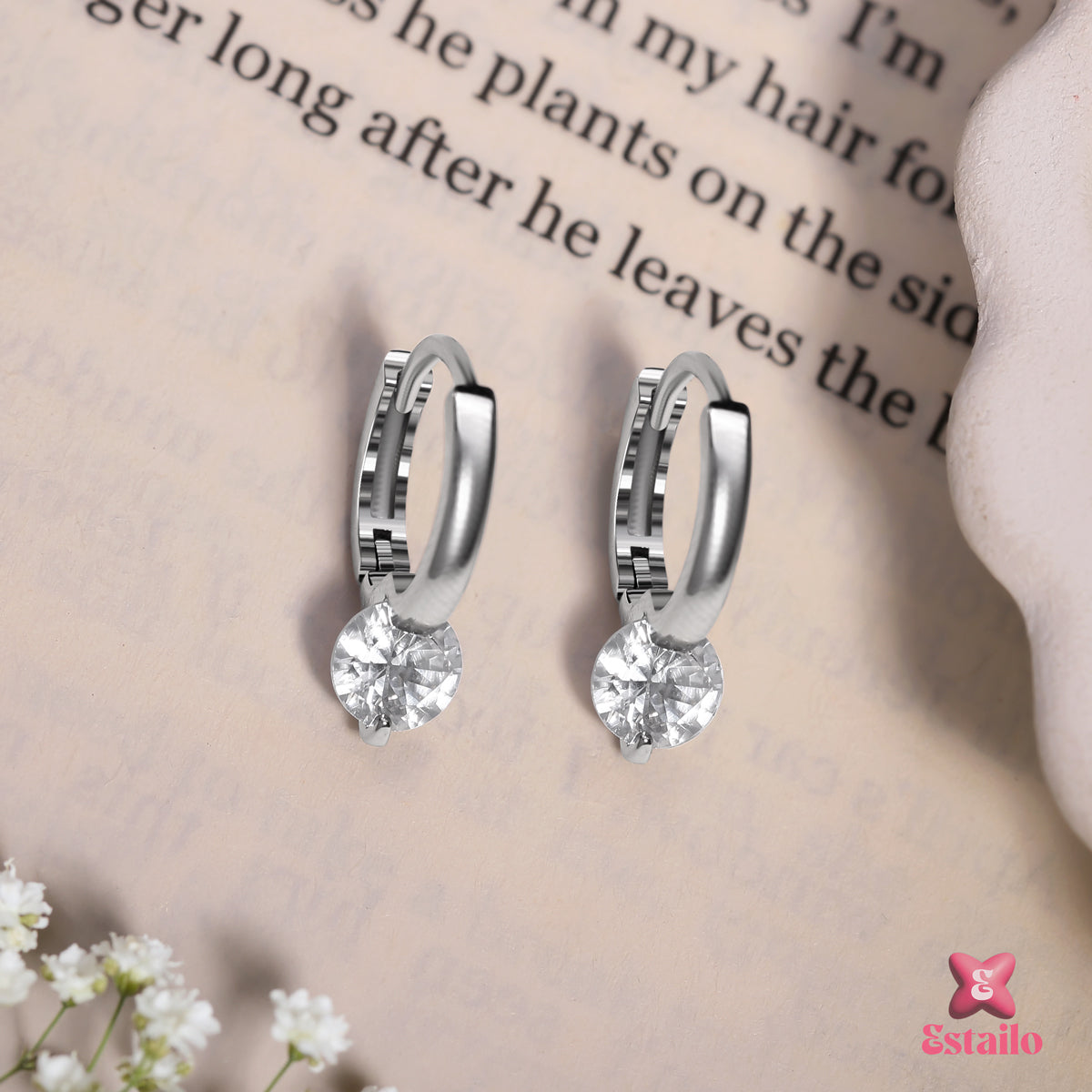 Celestial Stone Hoops Earring