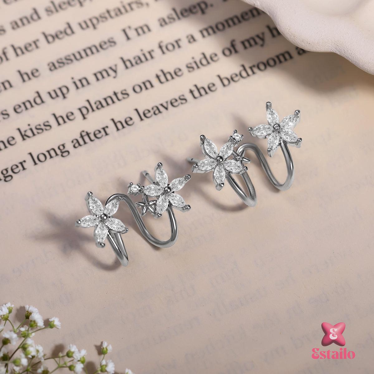 Duo-Flora Stud Earring