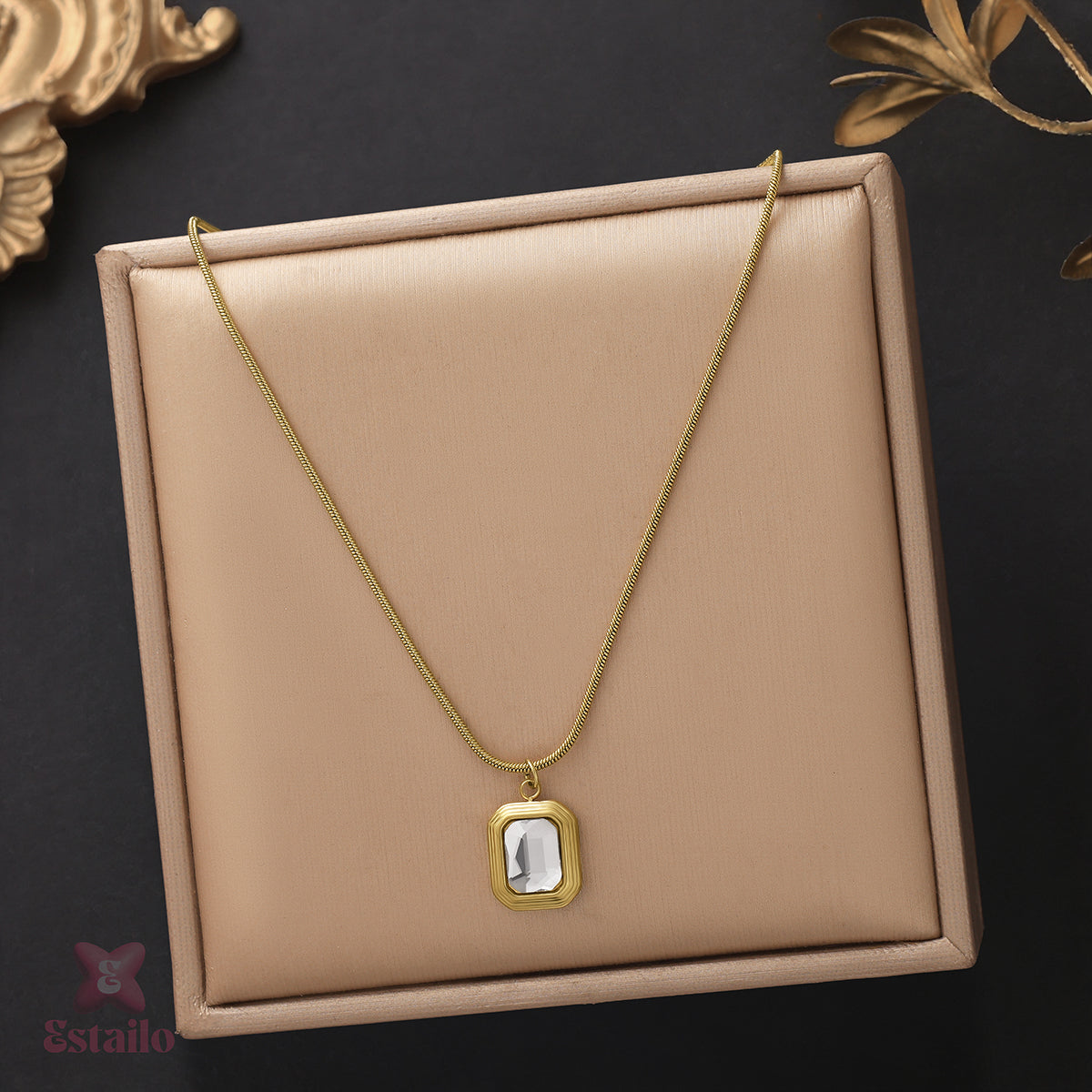 Golden Prism Pendant Necklace