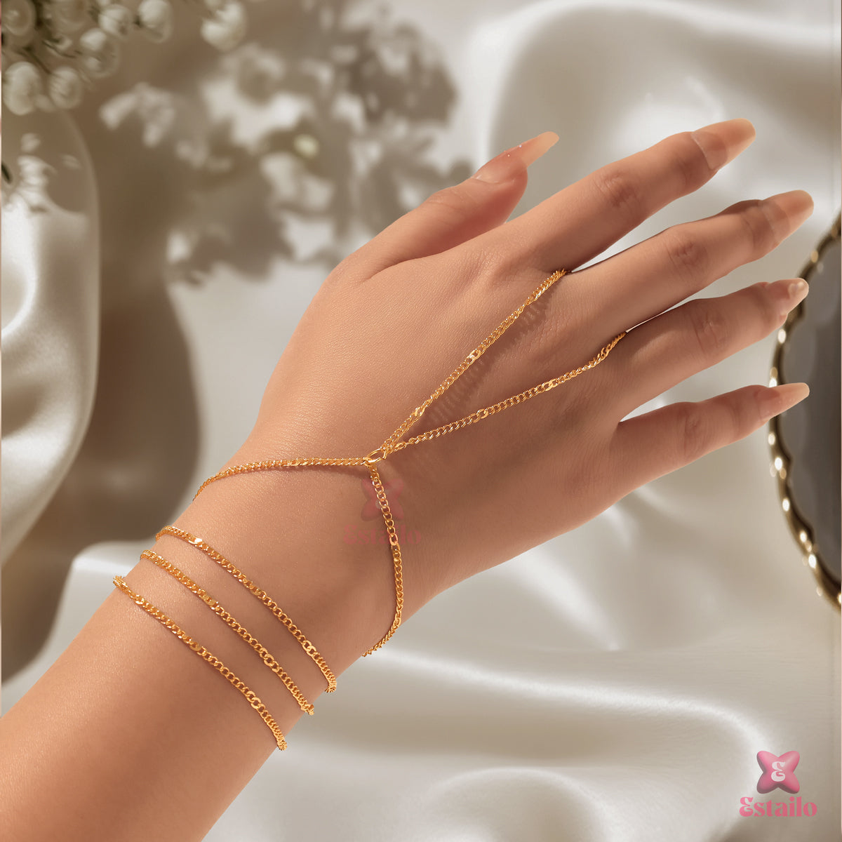 Sahara Shimmer Hand Chain Bracelet