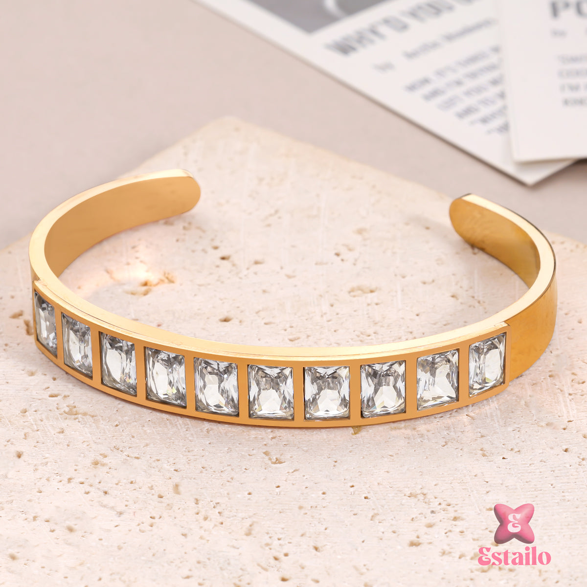 Gilded Prism Cuff Bracelet