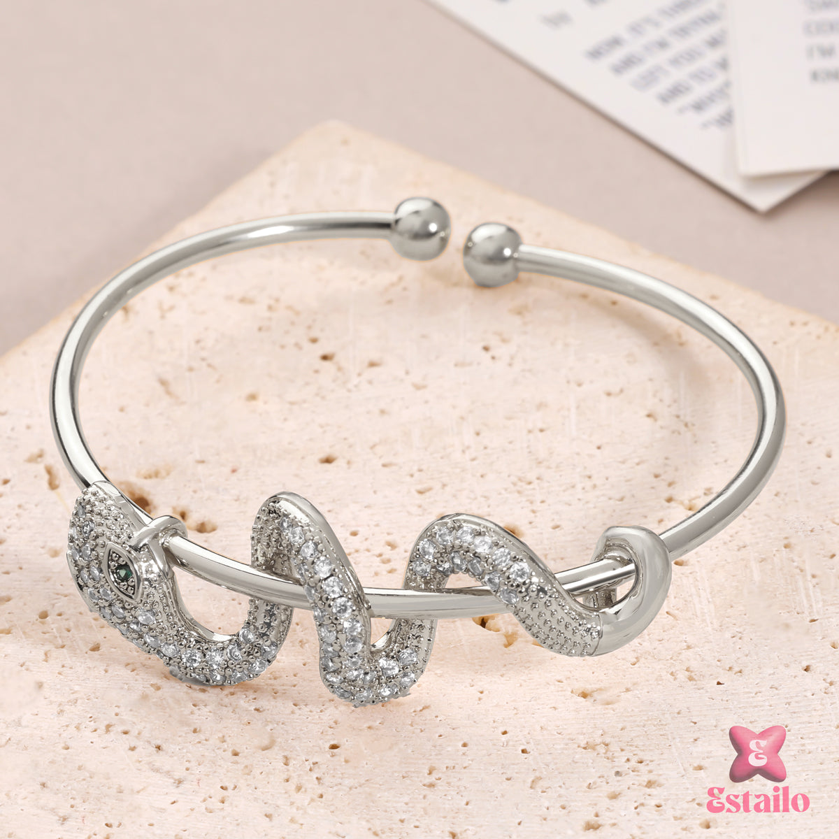 Silver Viper Embrace Bracelet