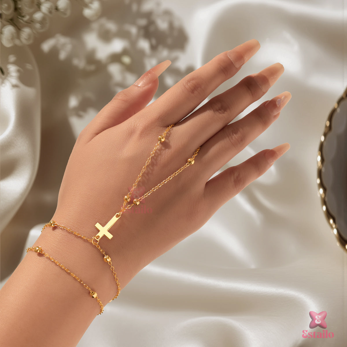 Divine Cross Hand Chain Bracelet