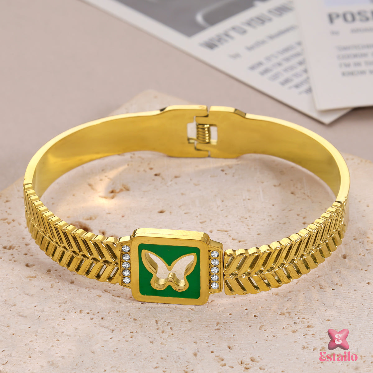 Emerald Butterfly Bracelet