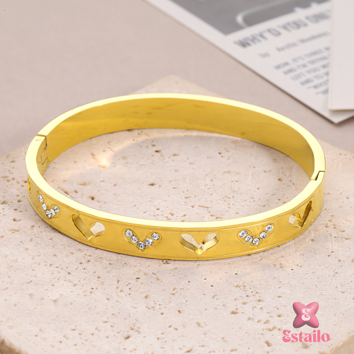 Crystalline Love Cuff Bracelet