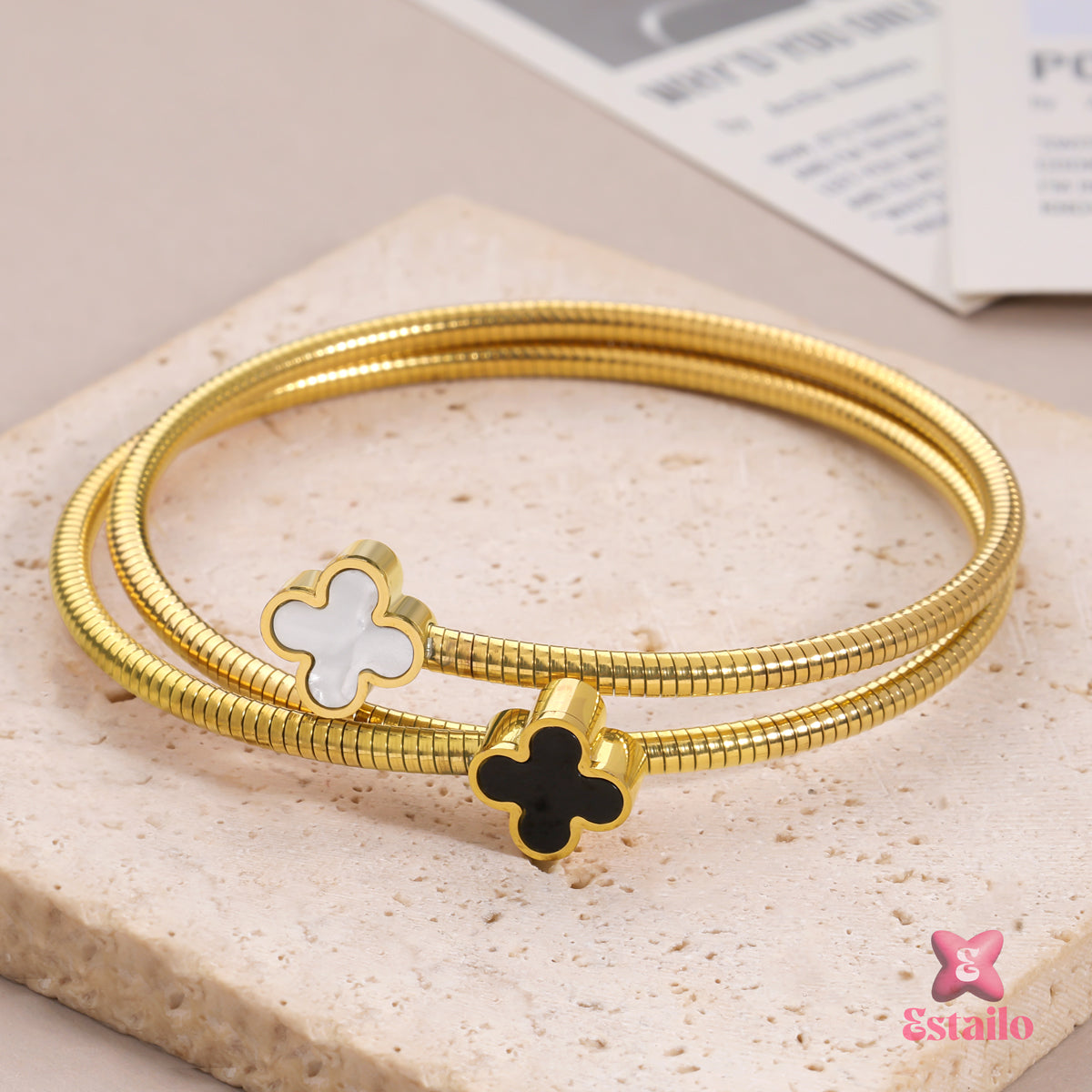 Duet Clover Coil Bracelet