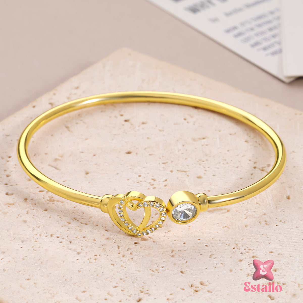 Golden Heart Sparkle Bracelet