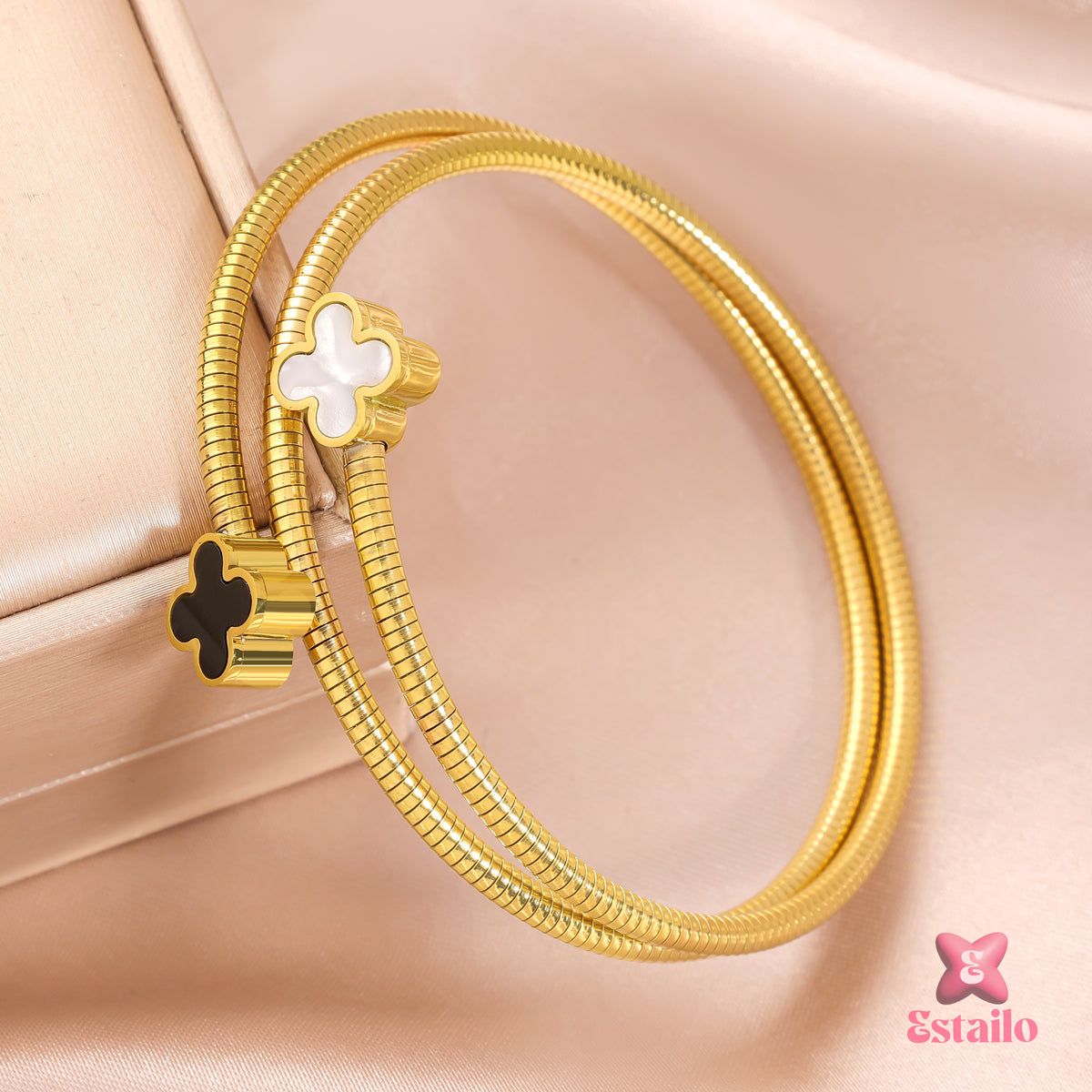 Duet Clover Coil Bracelet