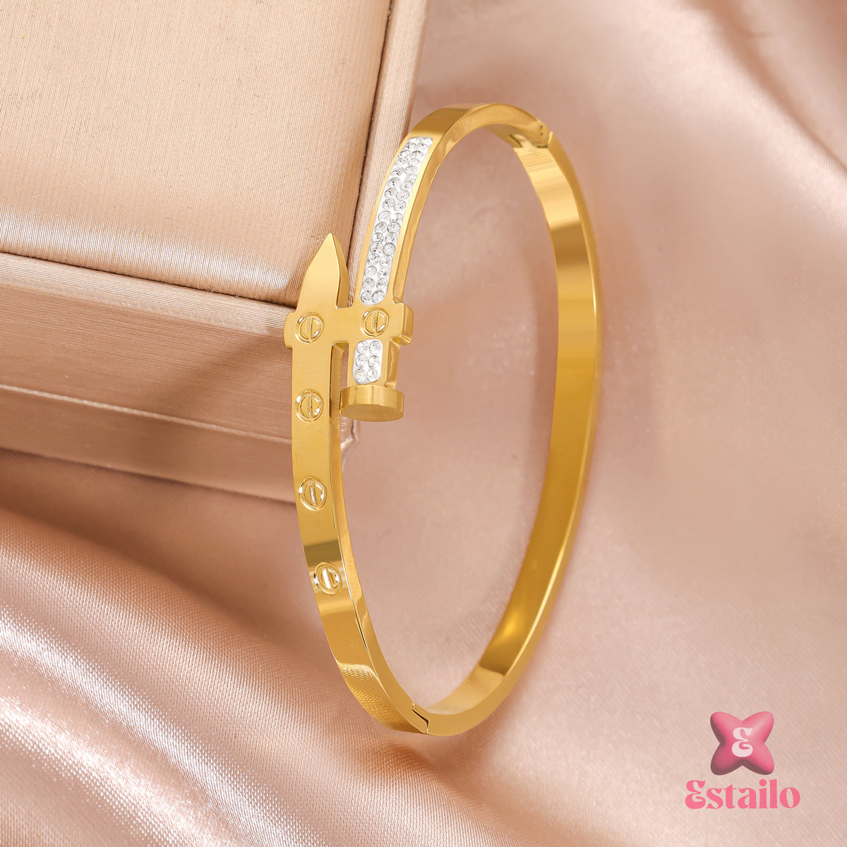 Gilded Nail Cuff Bracelet
