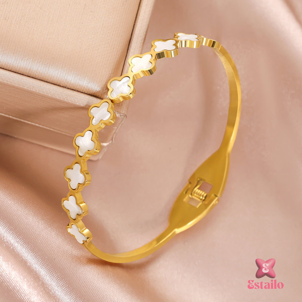 Clover Charm Bangle Bracelet