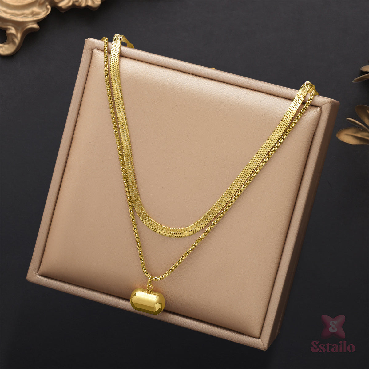 Golden Embrace Drop Necklace