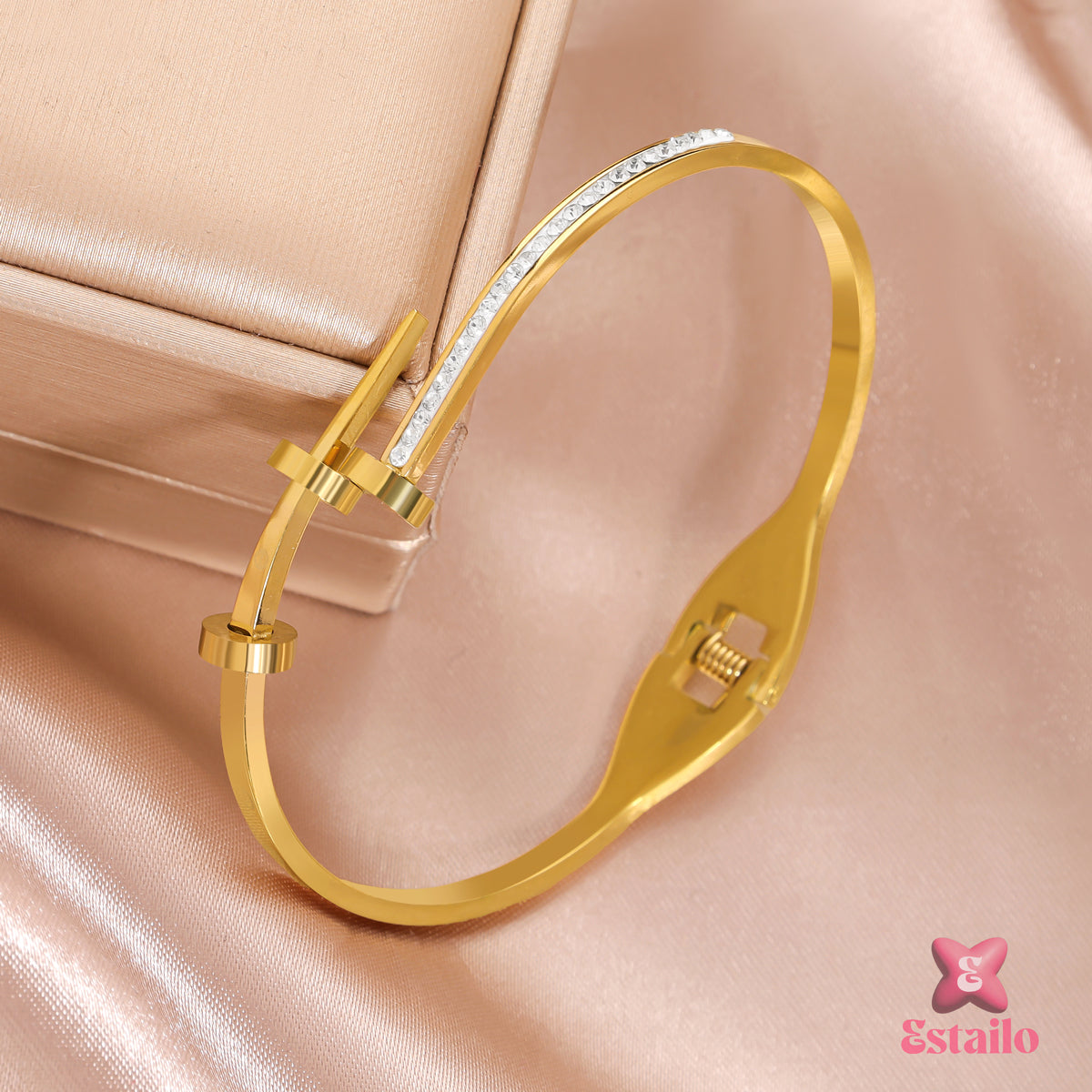 Gilded Nail Cuff Bracelet